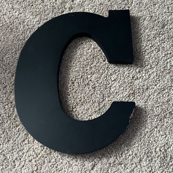 9” Black Block Hanging Capital Letters “FCUS” for Classroom Use with Wall Clock - Picture 3 of 15